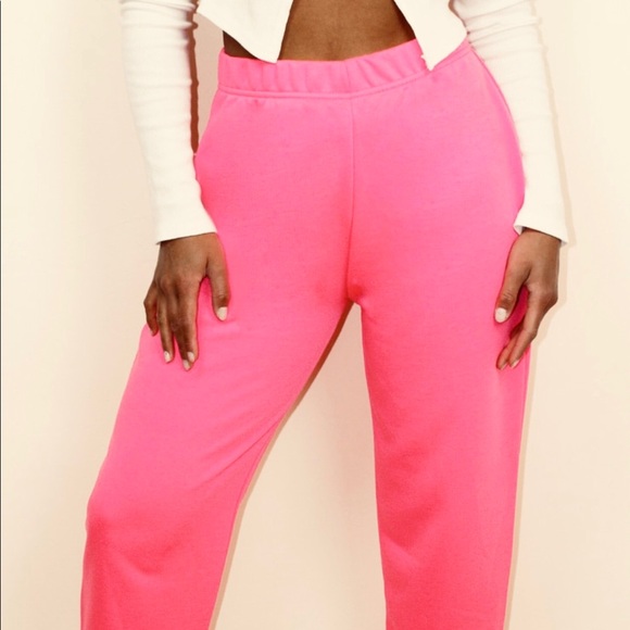 Hot pink petite joggers